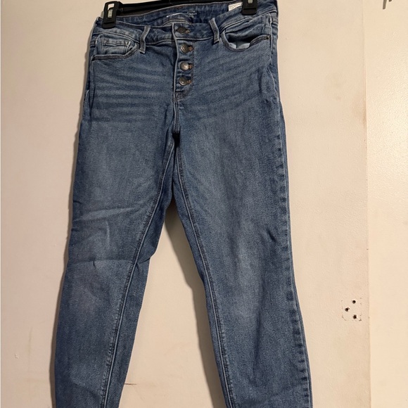 Old Navy Denim - Old Navy Women's Skinny Button-Fly Jeans - Light Blue Denim